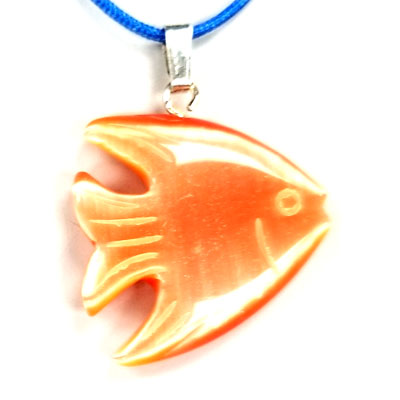 FIBER OPTICAL FISH 22MM ORANGE COLOR PENDANT (2PCS)